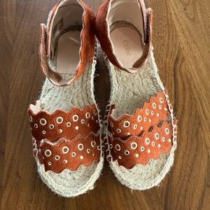 Chloe Kids Studded Suede Sandals